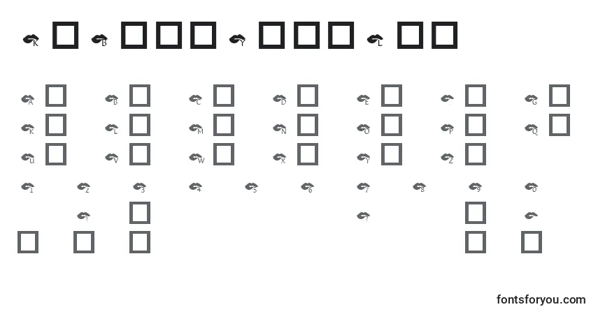 Schriftart KrBiteYourLip – Alphabet, Zahlen, spezielle Symbole