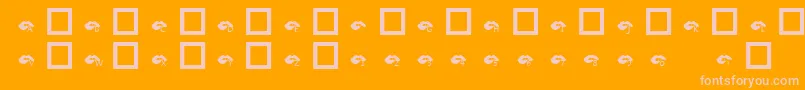 KrBiteYourLip-Schriftart – Rosa Schriften auf orangefarbenem Hintergrund