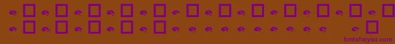 KrBiteYourLip-Schriftart – Violette Schriften auf braunem Hintergrund