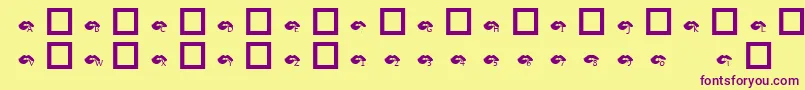 KrBiteYourLip Font – Purple Fonts on Yellow Background