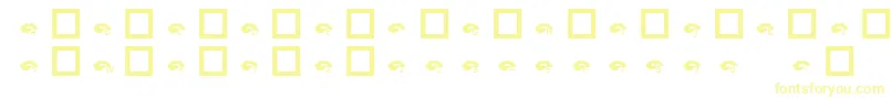 KrBiteYourLip-Schriftart – Gelbe Schriften auf weißem Hintergrund