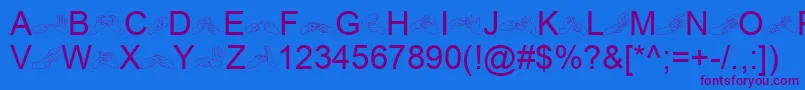 AdmangraphicsAuslan Font – Purple Fonts on Blue Background