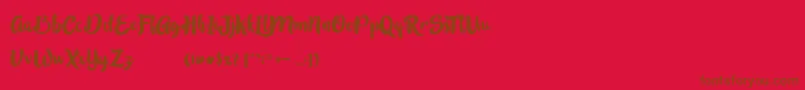 InBlossomVintage Font – Brown Fonts on Red Background