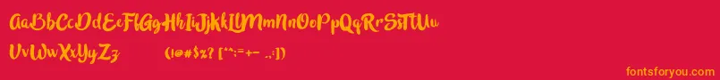 InBlossomVintage Font – Orange Fonts on Red Background