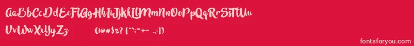 InBlossomVintage Font – Pink Fonts on Red Background