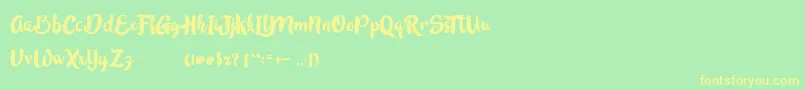 InBlossomVintage Font – Yellow Fonts on Green Background
