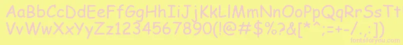 ComicSansMsKoi8 Font – Pink Fonts on Yellow Background