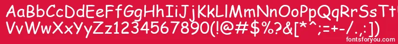 ComicSansMsKoi8 Font – White Fonts on Red Background