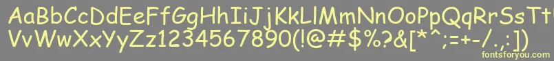 ComicSansMsKoi8 Font – Yellow Fonts on Gray Background