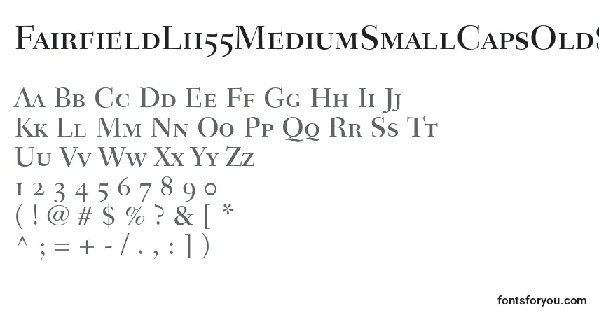 Fuente FairfieldLh55MediumSmallCapsOldStyleFigures - alfabeto, números, caracteres especiales