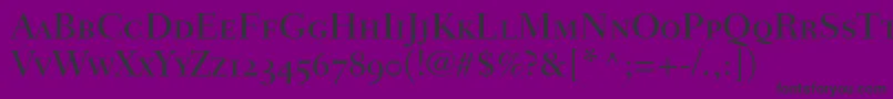 FairfieldLh55MediumSmallCapsOldStyleFigures Font – Black Fonts on Purple Background