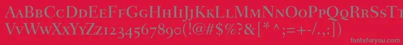 FairfieldLh55MediumSmallCapsOldStyleFigures Font – Gray Fonts on Red Background