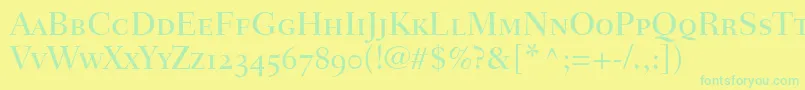 FairfieldLh55MediumSmallCapsOldStyleFigures Font – Green Fonts on Yellow Background