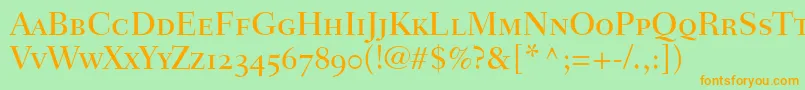 FairfieldLh55MediumSmallCapsOldStyleFigures Font – Orange Fonts on Green Background