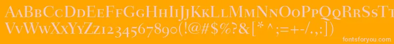 FairfieldLh55MediumSmallCapsOldStyleFigures Font – Pink Fonts on Orange Background