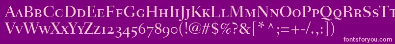 FairfieldLh55MediumSmallCapsOldStyleFigures Font – Pink Fonts on Purple Background