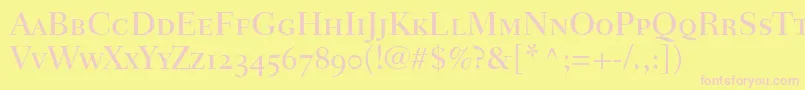 FairfieldLh55MediumSmallCapsOldStyleFigures Font – Pink Fonts on Yellow Background