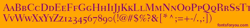 FairfieldLh55MediumSmallCapsOldStyleFigures Font – Purple Fonts on Orange Background