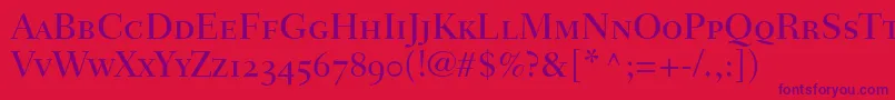 FairfieldLh55MediumSmallCapsOldStyleFigures Font – Purple Fonts on Red Background