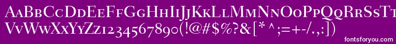 FairfieldLh55MediumSmallCapsOldStyleFigures Font – White Fonts on Purple Background