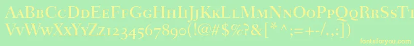 FairfieldLh55MediumSmallCapsOldStyleFigures Font – Yellow Fonts on Green Background