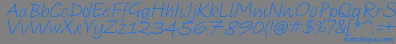 Weitere Informationen zur ParoleScriptItalicDemo-Schriftart ParoleScriptItalicDemo-Schriftart – Blaue Schriften auf grauem Hintergrund