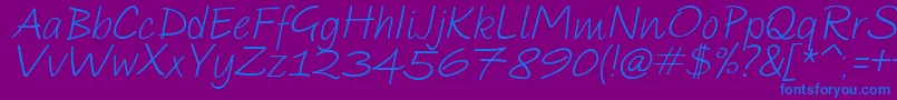 ParoleScriptItalicDemo Font – Blue Fonts on Purple Background