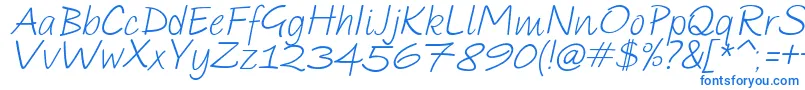 フォントParoleScriptItalicDemo – 白い背景に青い文字