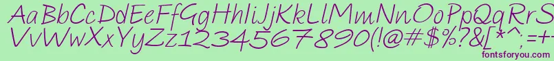 ParoleScriptItalicDemo Font – Purple Fonts on Green Background