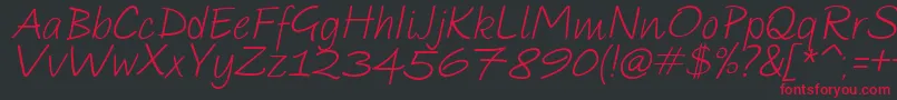 フォントParoleScriptItalicDemo – 黒い背景に赤い文字