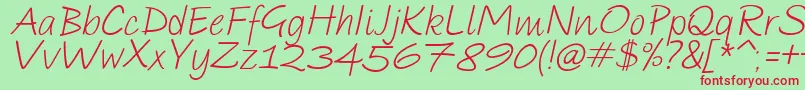 ParoleScriptItalicDemo Font – Red Fonts on Green Background