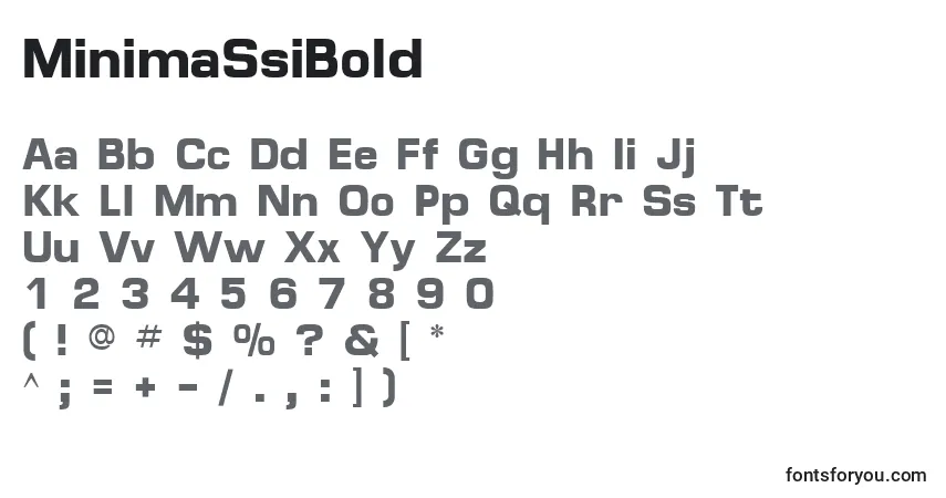 A fonte MinimaSsiBold – alfabeto, números, caracteres especiais