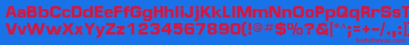 MinimaSsiBold Font – Red Fonts on Blue Background