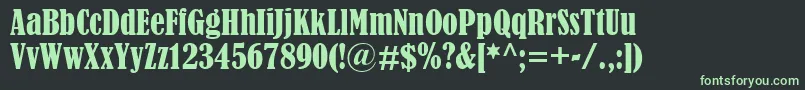 BernardMtCondensed Font – Green Fonts on Black Background