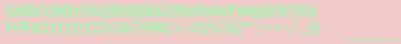 BernardMtCondensed Font – Green Fonts on Pink Background