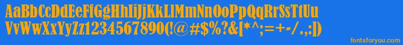 BernardMtCondensed Font – Orange Fonts on Blue Background