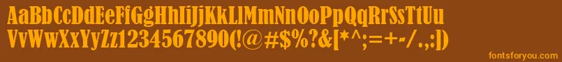 BernardMtCondensed Font – Orange Fonts on Brown Background