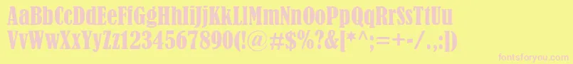 BernardMtCondensed Font – Pink Fonts on Yellow Background