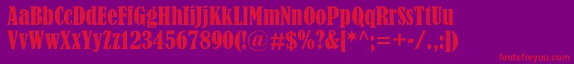 BernardMtCondensed Font – Red Fonts on Purple Background