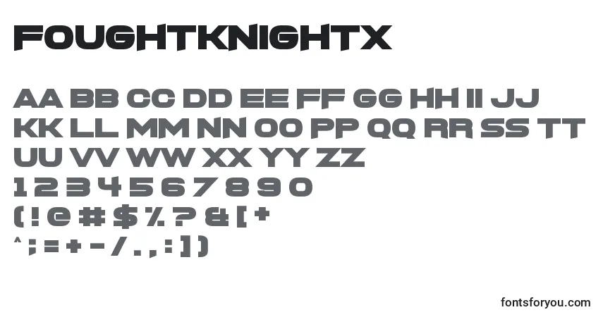 Fuente FoughtknightX - alfabeto, números, caracteres especiales