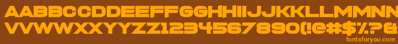 FoughtknightX Font – Orange Fonts on Brown Background