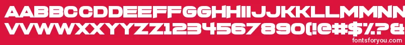 Fonte FoughtknightX – fontes brancas em um fundo vermelho