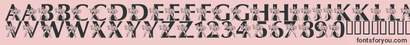 フォントLmsByThePowerOfGrayskull – ピンクの背景に黒い文字