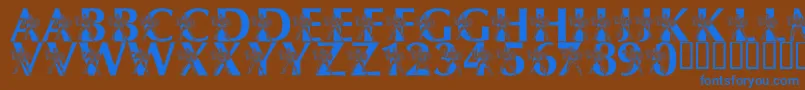 LmsByThePowerOfGrayskull Font – Blue Fonts on Brown Background