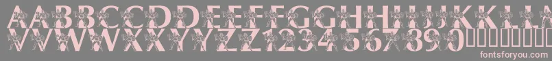 フォントLmsByThePowerOfGrayskull – 灰色の背景にピンクのフォント