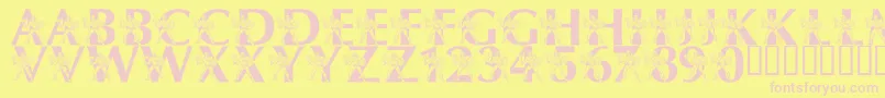LmsByThePowerOfGrayskull Font – Pink Fonts on Yellow Background
