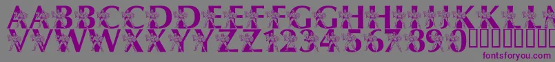 LmsByThePowerOfGrayskull-fontti – violetit fontit harmaalla taustalla