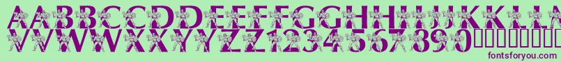 LmsByThePowerOfGrayskull Font – Purple Fonts on Green Background