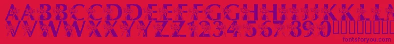 LmsByThePowerOfGrayskull Font – Purple Fonts on Red Background