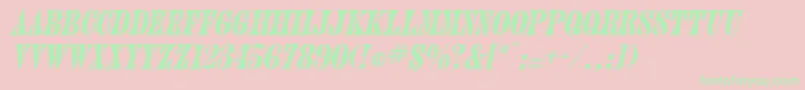 JuliaItalic Font – Green Fonts on Pink Background